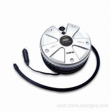 Car Air Compressor, Made of ABS Body, Cover Spray Silver Color Material